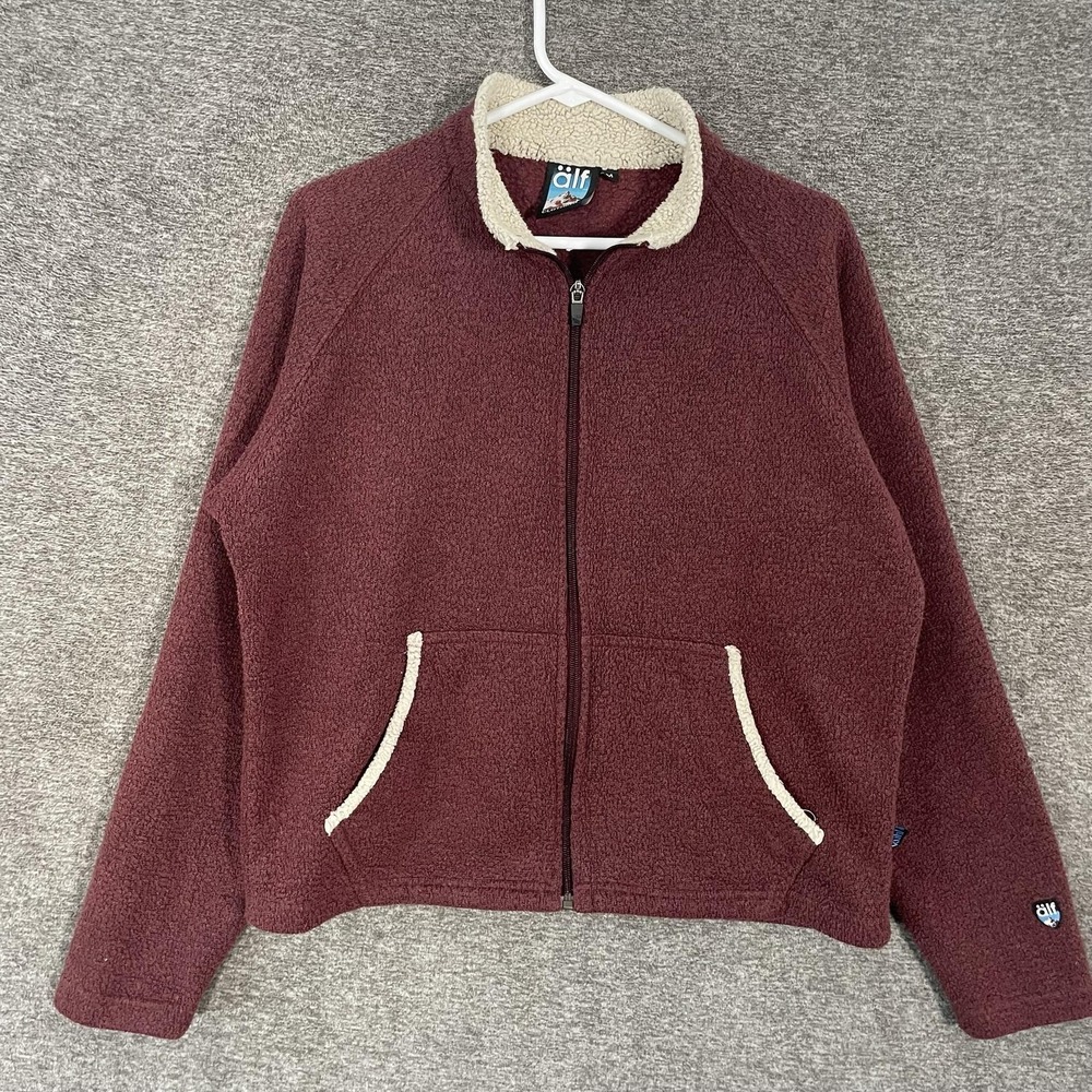 Alfwear Alfpaca Fleece Jacket Mens Medium Red Full Zip Sherpa Lined Outdoor